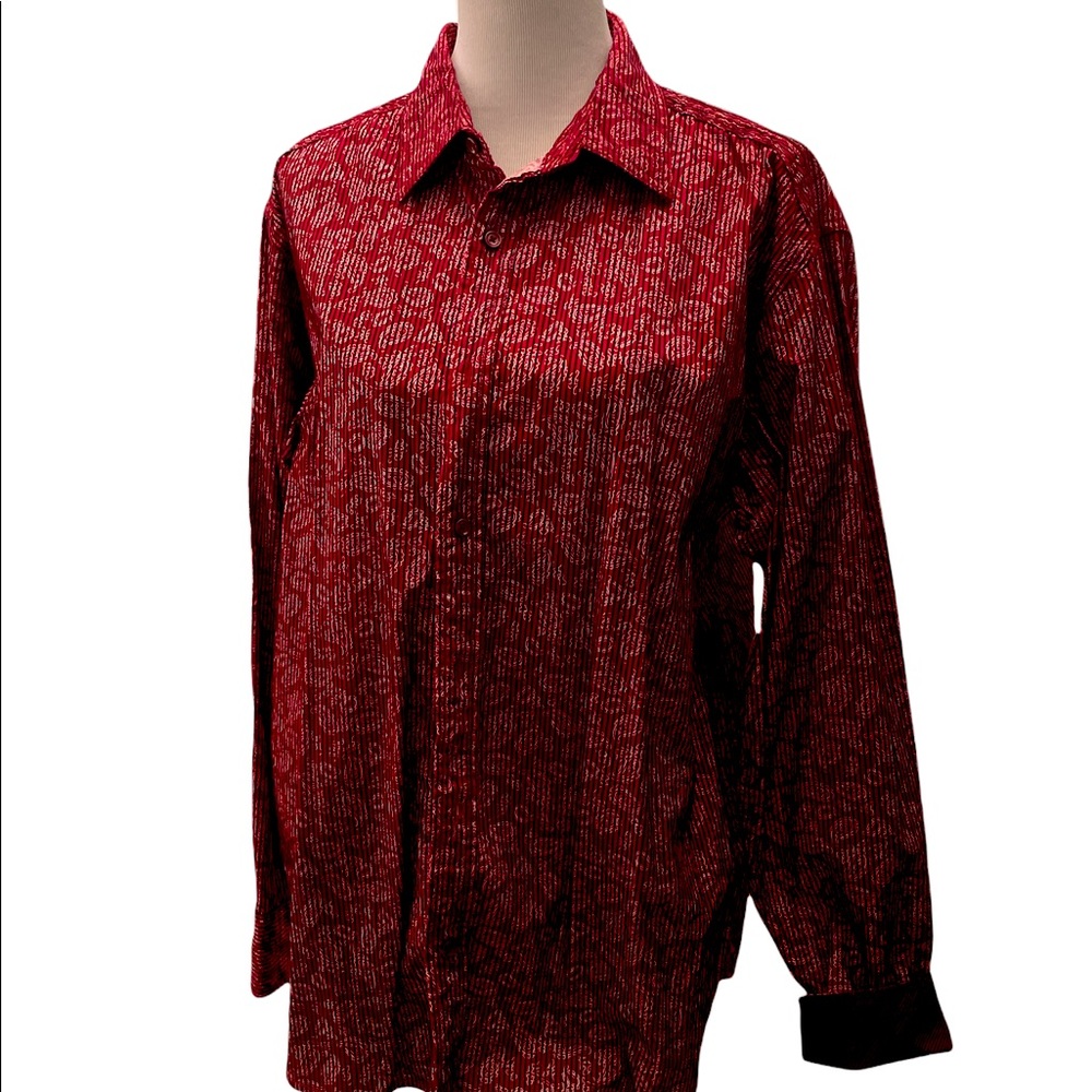 Vintage Italia Men’s button down dress shirt with accent cuffs size XL